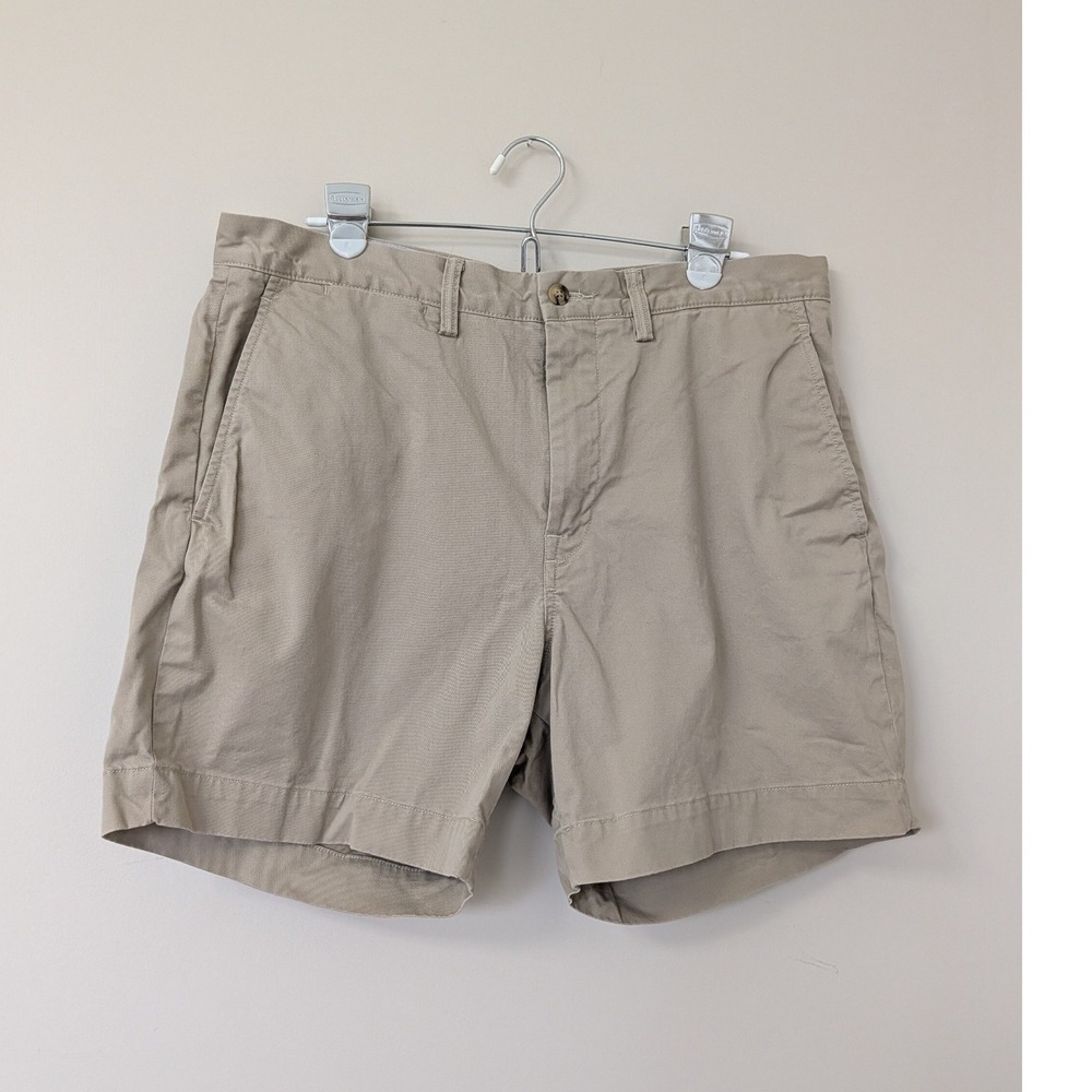 Polo Ralph Lauren Mens Tan Khaki Stretch Classic Fit Chino Shorts Size 34